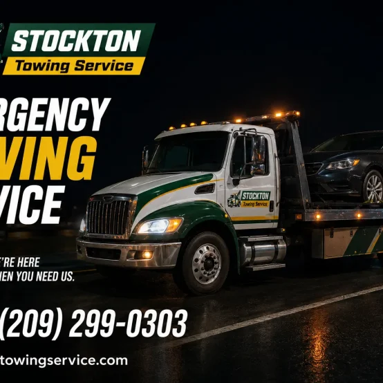 emergency towing service by Stockton towing company
