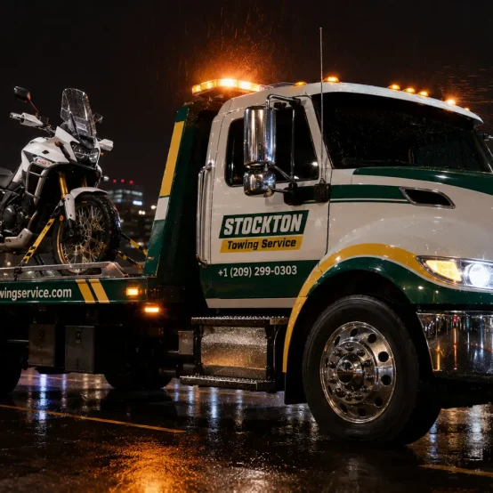 motorcycle towing service by stockton towing